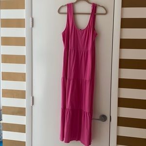 Pink tiered cotton dress